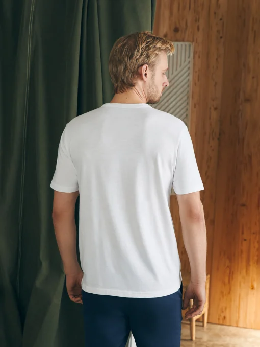 Surf Stripe Sunwashed Pocket Tee - White