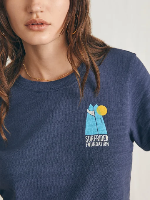 Surfrider Sunwashed Cropped Tee - Dune Navy