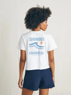 Surfrider Sunwashed Cropped Tee - White