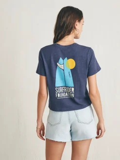 Surfrider Sunwashed Cropped Tee - Dune Navy