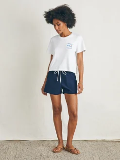Surfrider Sunwashed Cropped Tee - White