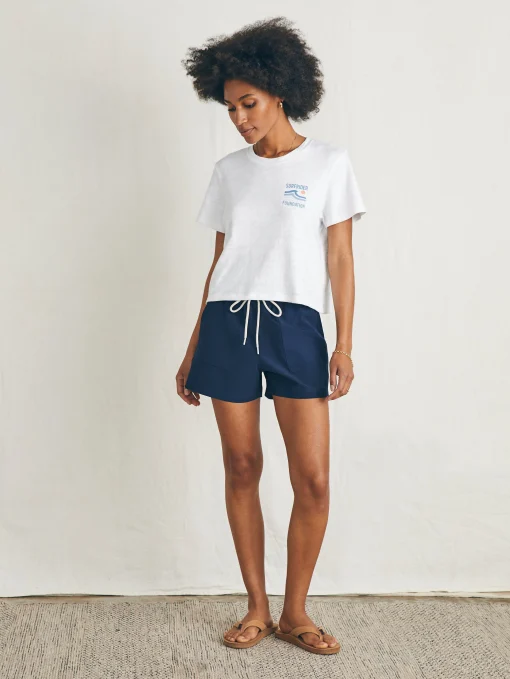 Surfrider Sunwashed Cropped Tee - White