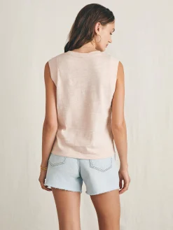 Surfrider Sunwashed Slub Muscle Tank - Peach Whip