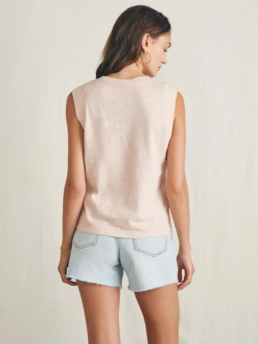 Surfrider Sunwashed Slub Muscle Tank - Peach Whip